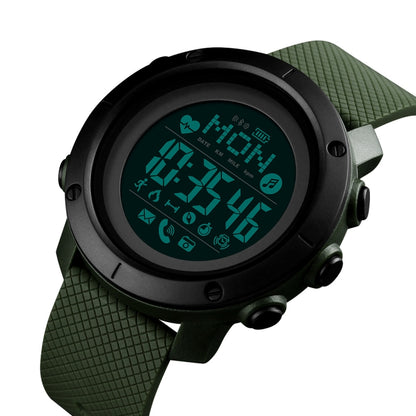 SKMEI 1511 Simple Bluetooth Men Smart Waterproof Compass Adult Smart Watch(Rubber Shell Army Green) - Sport Watches by SKMEI | Online Shopping UK | buy2fix