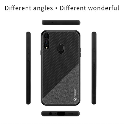 For Galaxy A20S PINWUYO Rong Series  Shockproof PC + TPU+ Chemical Fiber Cloth Protective Cover(Black) - Galaxy Phone Cases by PINWUYO | Online Shopping UK | buy2fix