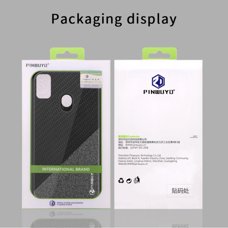 For Galaxy M30S PINWUYO Rong Series  Shockproof PC + TPU+ Chemical Fiber Cloth Protective Cover(Yellow) - Galaxy Phone Cases by PINWUYO | Online Shopping UK | buy2fix