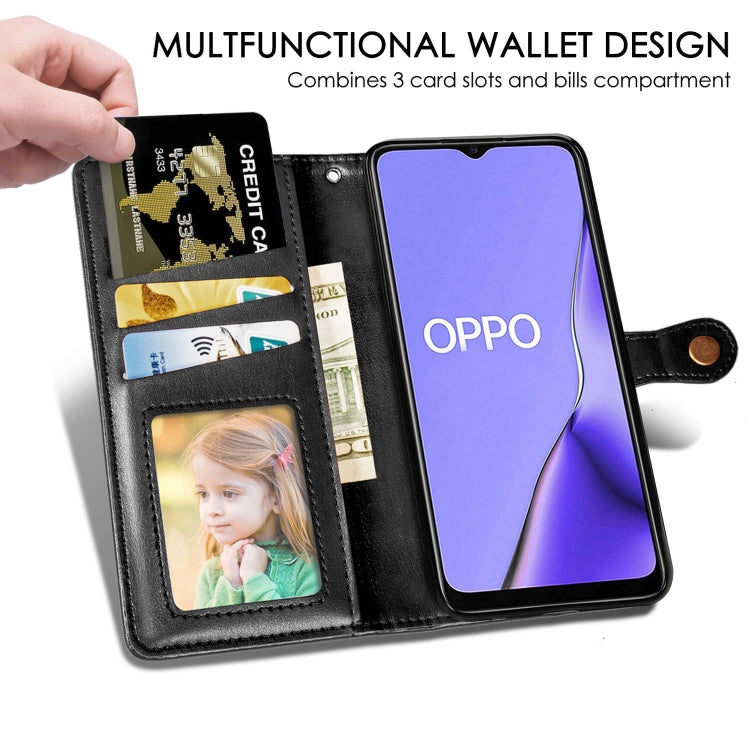 For OPPO A5 2020 / A9 2020 Retro Solid Color Leather Buckle Phone Case with Lanyard & Photo Frame & Card Slot & Wallet & Stand Function(Red) - OPPO Cases by buy2fix | Online Shopping UK | buy2fix