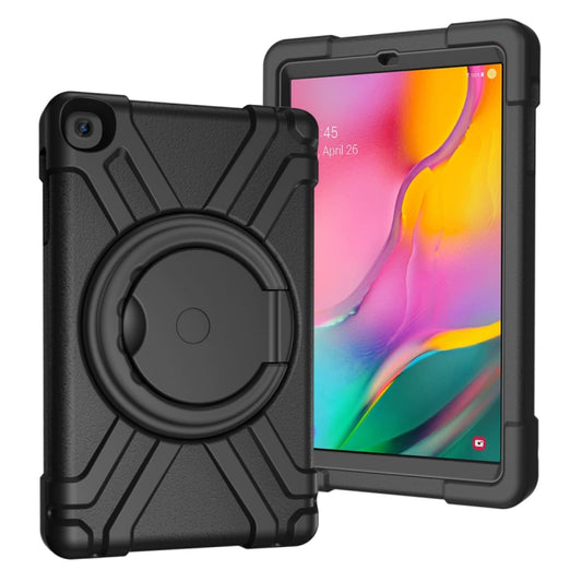 For Galaxy Tab A 10.1 (2019) EVA + PC Flat Protective Shell with 360 Degree Rotating Bracket(Black+Black) - Tab A 10.1 (2019) T510 / T515 by buy2fix | Online Shopping UK | buy2fix