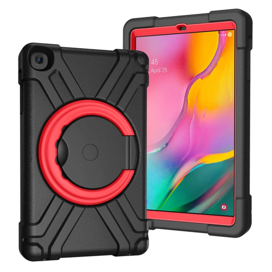 For Galaxy Tab A 10.1 (2019) EVA + PC Flat Protective Shell with 360 Degree Rotating Bracket(Black+Red) - Tab A 10.1 (2019) T510 / T515 by buy2fix | Online Shopping UK | buy2fix