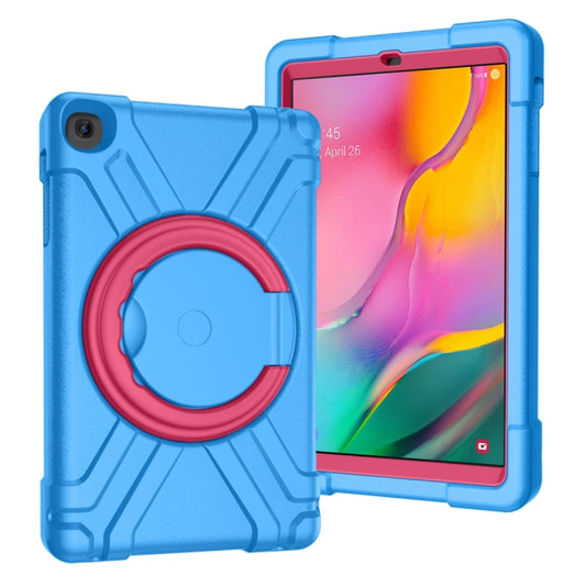 For Galaxy Tab A 10.1 (2019) EVA + PC Flat Protective Shell with 360 Degree Rotating Bracket(Blue+Rose Red) - Tab A 10.1 (2019) T510 / T515 by buy2fix | Online Shopping UK | buy2fix