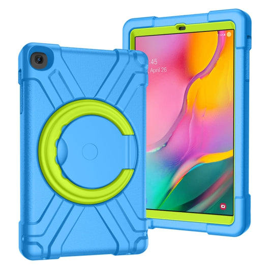 For Galaxy Tab A 10.1 (2019) EVA + PC Flat Protective Shell with 360 Degree Rotating Bracket(Blue+Grass Green) - Tab A 10.1 (2019) T510 / T515 by buy2fix | Online Shopping UK | buy2fix