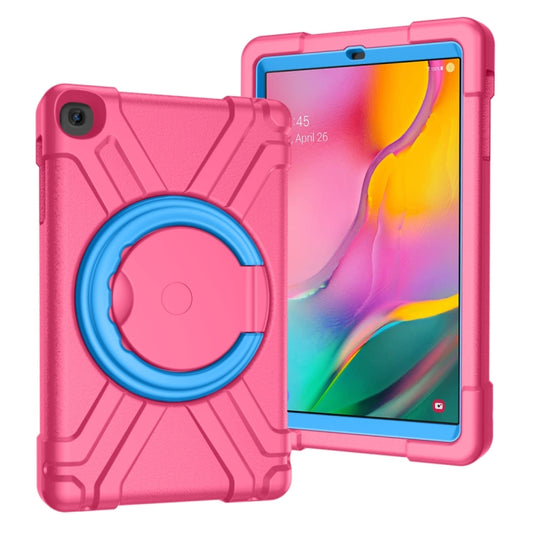 For Galaxy Tab A 10.1 (2019) EVA + PC Flat Protective Shell with 360 Degree Rotating Bracket(Rose Red+Blue) - Tab A 10.1 (2019) T510 / T515 by buy2fix | Online Shopping UK | buy2fix