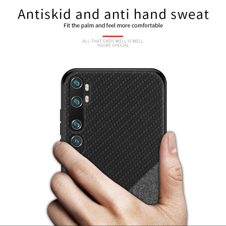 For Xiaomi CC9 Pro / Note10 PINWUYO Rong Series  Shockproof PC + TPU+ Chemical Fiber Cloth Protective Cover(Black) - Xiaomi Cases by PINWUYO | Online Shopping UK | buy2fix