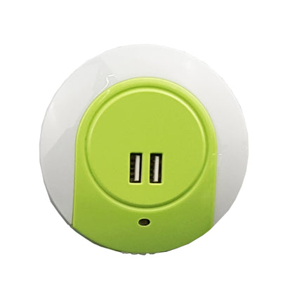 A78B LED Night Light With USB Port Intelligent Light Control Sensor Light, Plug:EU Plug(Green) - Sensor LED Lights by buy2fix | Online Shopping UK | buy2fix