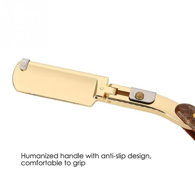 Manual Razor Folding Wooden Handle Men's Razor, Color:Gold - Manual Razor by buy2fix | Online Shopping UK | buy2fix