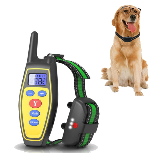 Dog Training Device Remote Control Bark Control Charging Waterproof Pet Training Collar with Electric Shock Vibration(Yellow) - Training Aids by buy2fix | Online Shopping UK | buy2fix