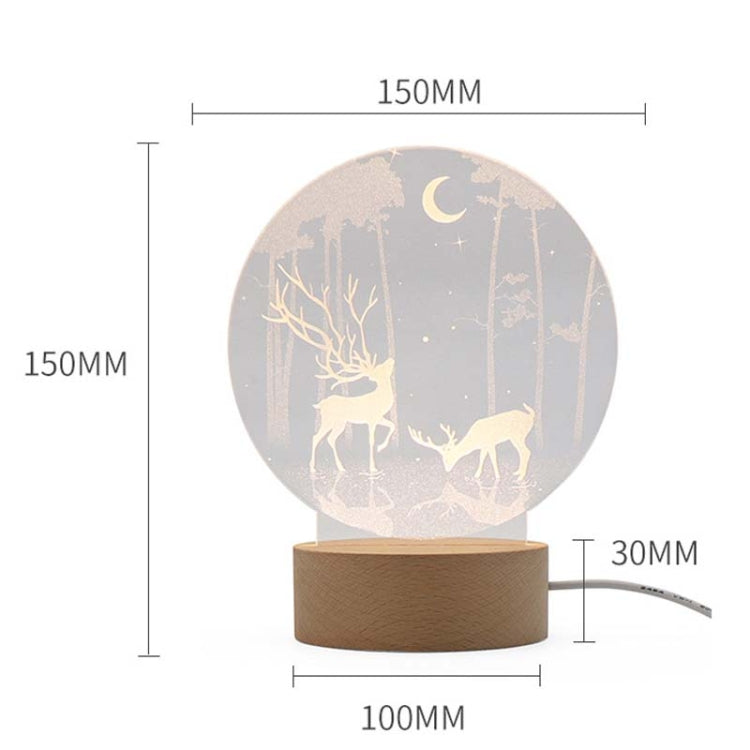 3D Atmosphere Decorative Light Acrylic Inner Carved LED Night Light Creative Girl Table Lamp(Good Night) - Novelty Lighting by buy2fix | Online Shopping UK | buy2fix