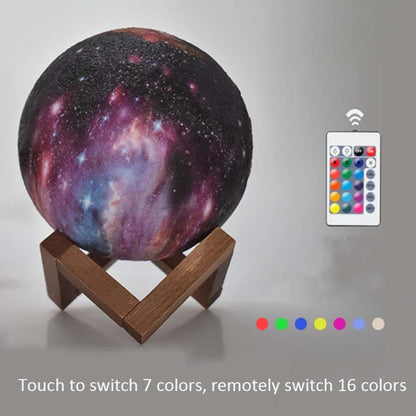 1W 3D Moon Lamp Children Gift Table Lamp Painted Starry Sky LED Night Light, Light color: 20cm Touch Control 7-colors - Night Lights by buy2fix | Online Shopping UK | buy2fix