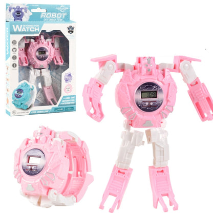 3 PCS Children Electronic Watch Cartoon Deformation Robot Toy Watch(Pink) - Electronic Pets by buy2fix | Online Shopping UK | buy2fix