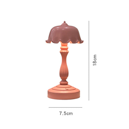 Retro Charging Table Lamp Bedroom Bed LED Eye Protection Light(LD04 Flower Hat Pink) - Bedside Light by buy2fix | Online Shopping UK | buy2fix