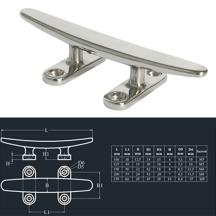 316 Stainless Steel Light-Duty Flat Claw Bolt Speedboat Yacht Ship Accessories, Specification: 200mm 8inch - Marine Accessories & Parts by buy2fix | Online Shopping UK | buy2fix