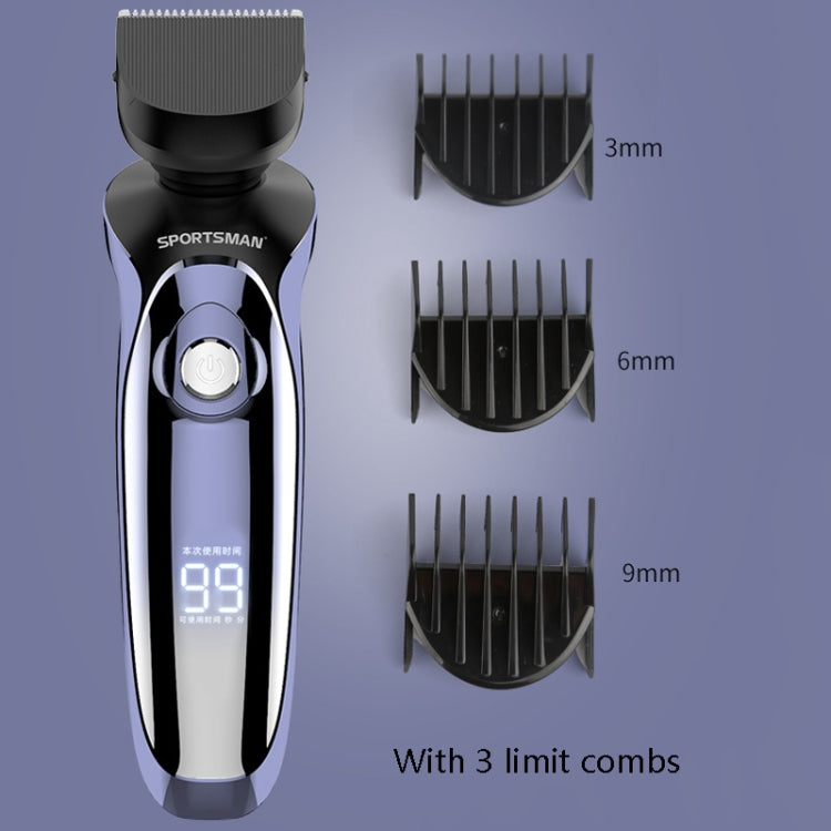 Sportsman SM-530 Electric Men Shaving Knife Multi-Function Base Charging Digital Water Washing Razor, Specification: US Plug(Purple) - Electric Shavers by SPORTSMAN | Online Shopping UK | buy2fix