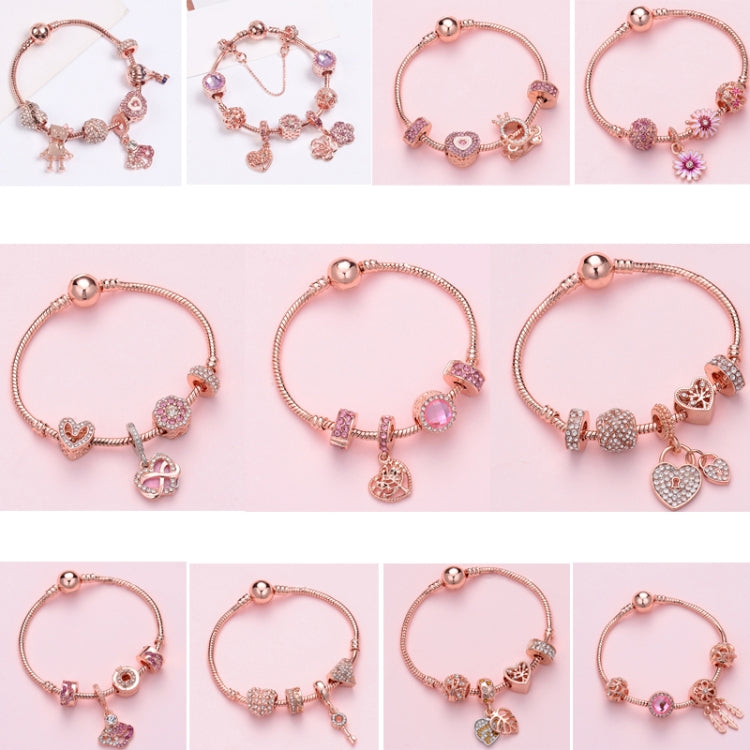 SL133 18cm Women Rose Gold Beaded Bracelet - Bracelets by buy2fix | Online Shopping UK | buy2fix