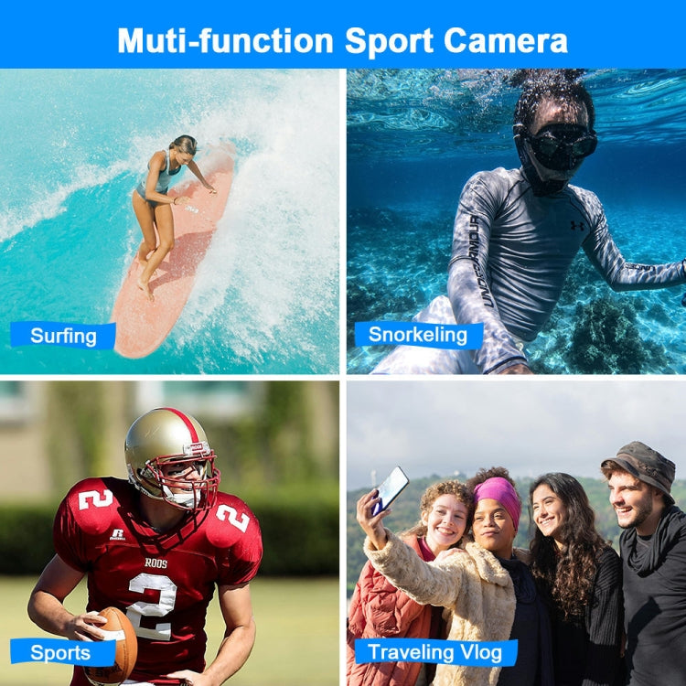 WDC901 3.5m Waterproof 48MP HD Dual Screen Outdoor Sports Digital Camera AU Plug(Blue) - Children Cameras by buy2fix | Online Shopping UK | buy2fix