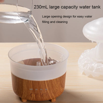 V50 Desktop Colorful Night Light Humidifier Wood Grain Water Drop Aroma Diffuser, Spec: UK Plug(White) - Air Purifiers & Accessories by buy2fix | Online Shopping UK | buy2fix