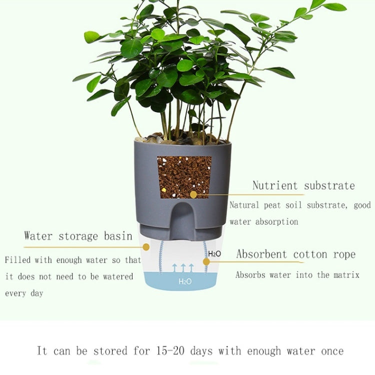 Transparent Plastic Double-Layer Water Storage Automatic Water-Absorbing Flowerpot, Size: A705 Caliber 10.5cm(Gray Transparent Basin) - Flower Pots & Planters by buy2fix | Online Shopping UK | buy2fix