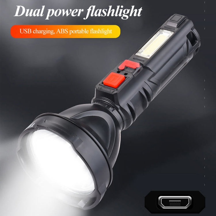 Plastic Flashlight COB Work Light Long Shot USB Strong Light Flashlight - LED Flashlight by buy2fix | Online Shopping UK | buy2fix