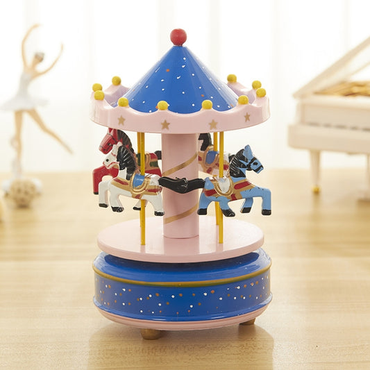 Sky City Carousel Clockwork Music Box Couples Birthday Gift(K0232  Dot Blue + Pink) - Music Box by buy2fix | Online Shopping UK | buy2fix