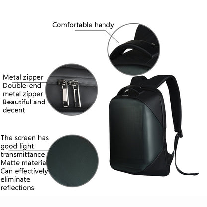 LED Display Backpack Outdoor Mobile Advertising Waterproof Back Shoulder Bag, Size: 17 inch(Black) - Backpacks by buy2fix | Online Shopping UK | buy2fix