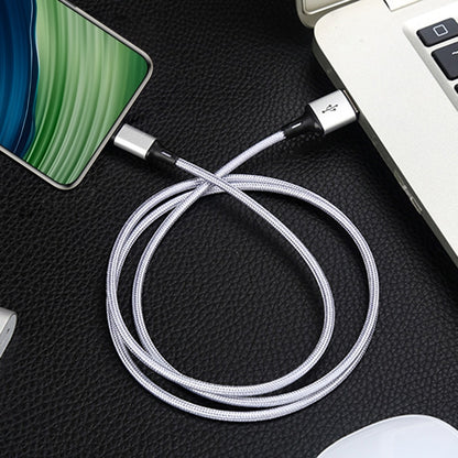 4 PCS 2.4A USB-C / Type-C to USB Braided Fast Charging Sync Data Cable, Length: 1m (Silver) - USB-C & Type-C Cable by buy2fix | Online Shopping UK | buy2fix