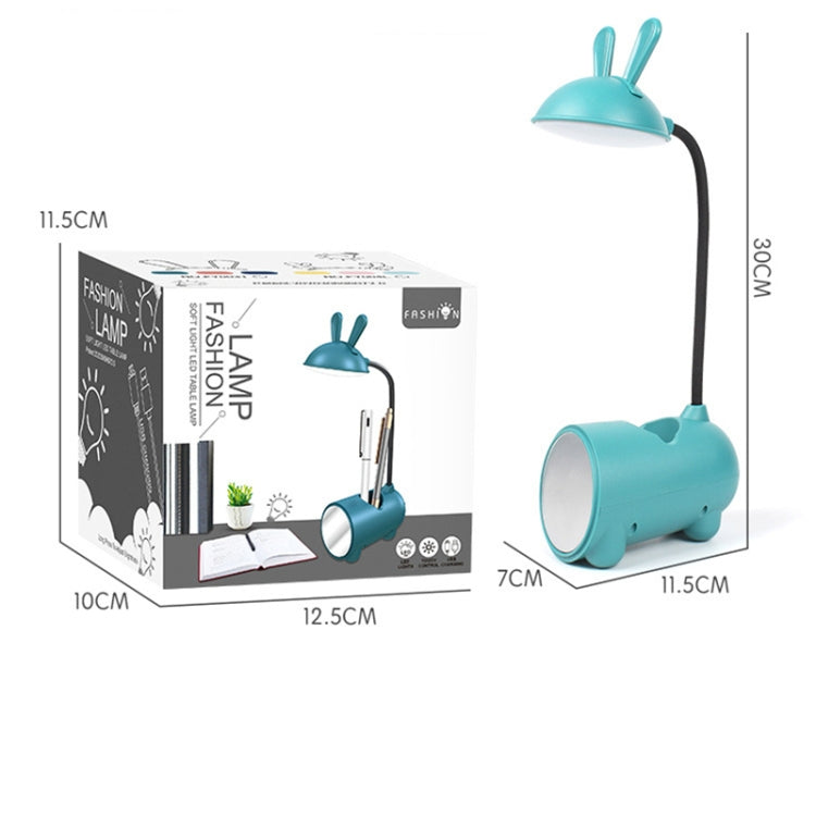 FY003T Small Rabbit USB Charging Desk Lamp with Pen Holder(Dark Blue) - Desk Lamps by buy2fix | Online Shopping UK | buy2fix