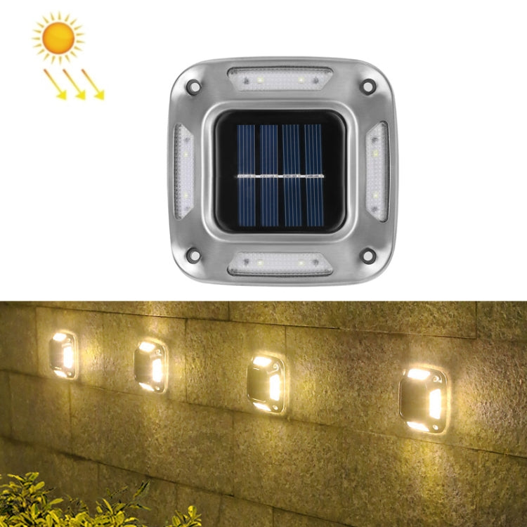 8 LED Solar Wall Lamp Outdoor Stainless Steel Buried Light(Warm Light) - Buried Lights by buy2fix | Online Shopping UK | buy2fix