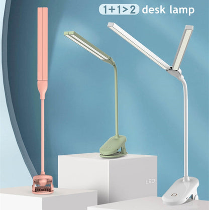 TD5 Double Lamp Head USB Desktop Clip Table Lamp,Style: Plug-in Version (Black) - Desk Lamps by buy2fix | Online Shopping UK | buy2fix