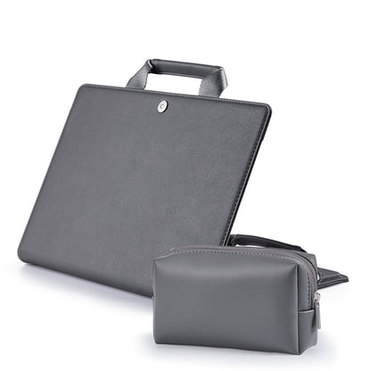 Book Style Laptop Protective Case Handbag For Macbook 16 inch(Gray + Power Bag) - Protective Bags by buy2fix | Online Shopping UK | buy2fix