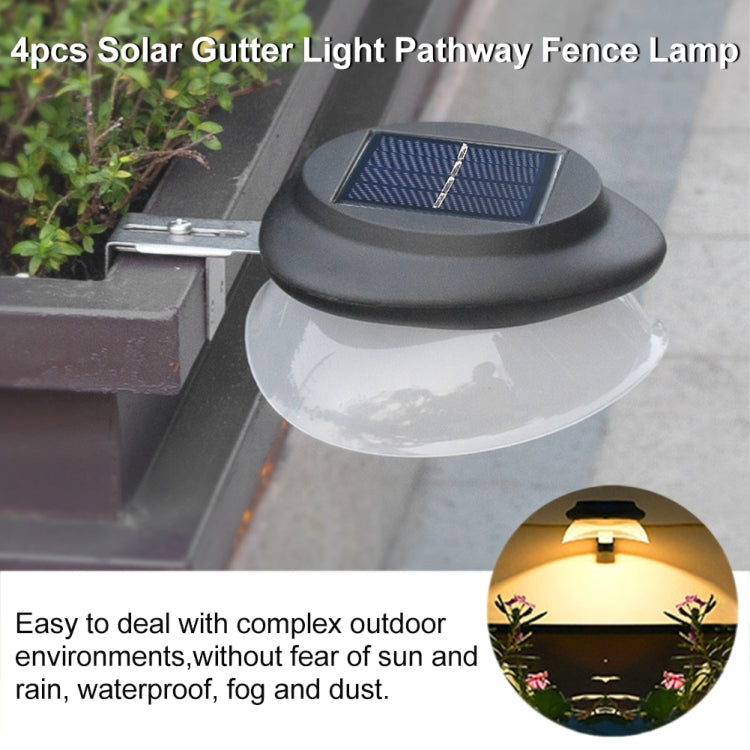 Punch-free Flying Saucer Solar Lamp Outdoor Garden Decoration Wall Lamp(Black Shell Warm Light) - Solar Lights by buy2fix | Online Shopping UK | buy2fix