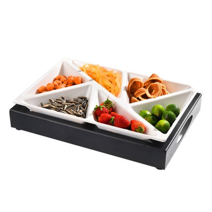 6 In 1 Multifunctional Compartmental Fruit Tray, Style: Base + White Disc - Cutlery Sets by buy2fix | Online Shopping UK | buy2fix