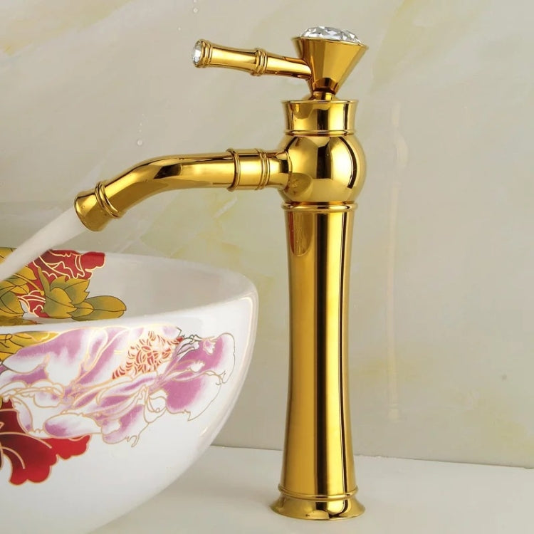 All Bronze Bathroom Basin Hot And Cold Water Faucet, Style: Gold High Model - Faucets & Accessories by buy2fix | Online Shopping UK | buy2fix