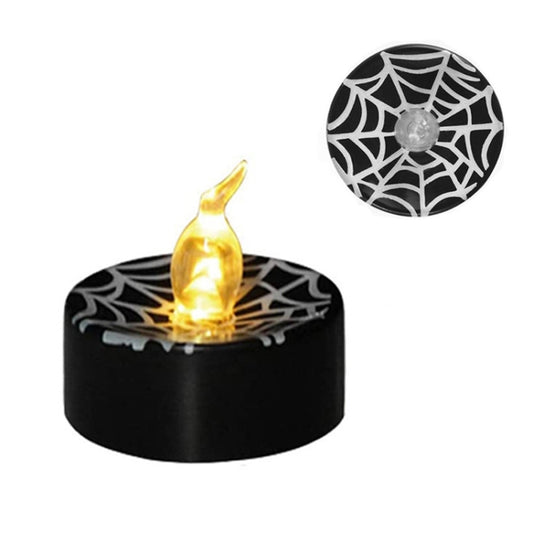 Halloween Electronic LED Candle Light, Color: Warm White Flash(Spider Web) - Halloween Decoration Lamps by buy2fix | Online Shopping UK | buy2fix