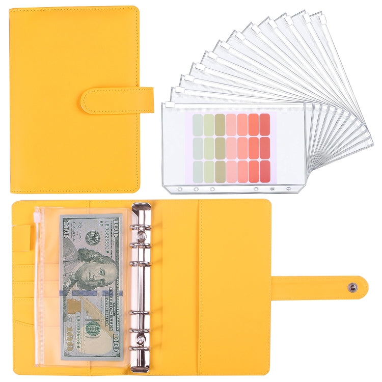 A6 Macaron Notebook PU Loose-leaf Cash Budget Handbook(Yellow) - Notebooks by buy2fix | Online Shopping UK | buy2fix