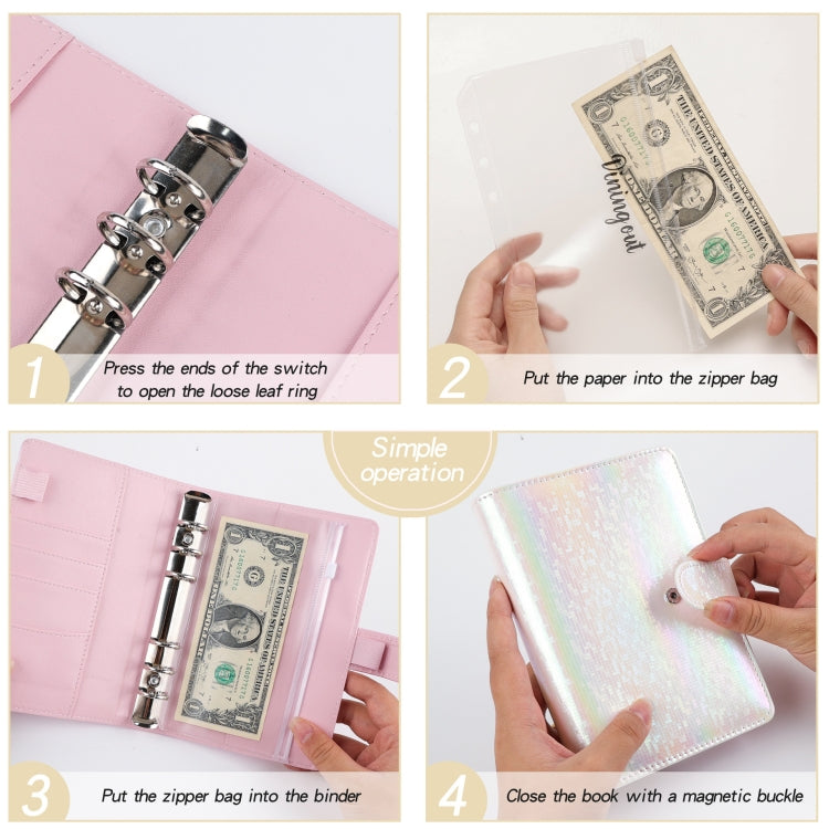 A6 Illusion Magic Square Loose-leaf PU Notebook Cash Budget Book(Pink) - Notebooks by buy2fix | Online Shopping UK | buy2fix