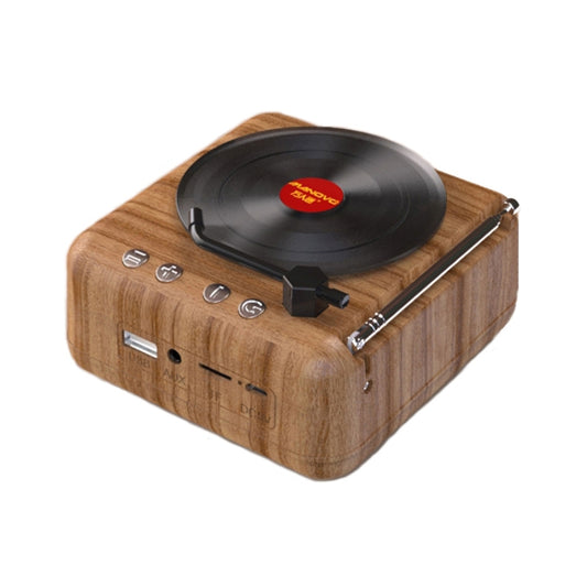 Manovo H3 Retro Vinyl Record Player Shape Mini Bluetooth Speaker, Color: Wood Grain - Desktop Speaker by buy2fix | Online Shopping UK | buy2fix