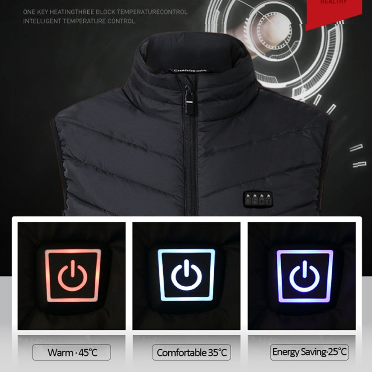 11 Area Double Control Black USB Electric Heating Undershirt Intelligent Warm Vest(6XL) - Down Jackets by buy2fix | Online Shopping UK | buy2fix