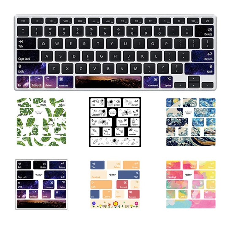 for Macbook Air 13.3 inch 5pcs Laptop Keyboard PVC Sticker(Pink Colorful) - Keyboard Protector by buy2fix | Online Shopping UK | buy2fix