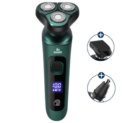 3 In 1 Smart Electric Shaver LCD Digital Display Three-head USB Rechargeable Floating Razor - Electric Shavers by buy2fix | Online Shopping UK | buy2fix