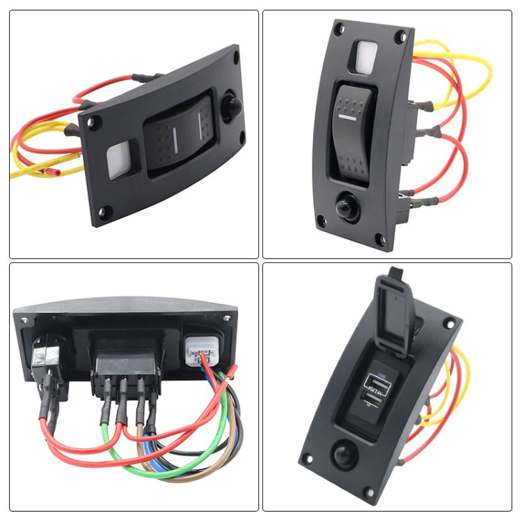 Marine Self-Locking Resetting Switch With Overload Protection Indicator Light Square 5V 3.4A Car Charging Panel - Marine Accessories & Parts by buy2fix | Online Shopping UK | buy2fix