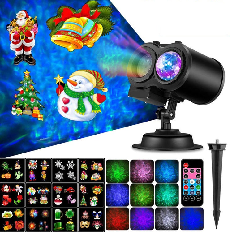 12 Cards AU Plug Color Card Pattern 9W Christmas Projection Light Remote Control Snow Light - Christmas Decoration Lamps by buy2fix | Online Shopping UK | buy2fix