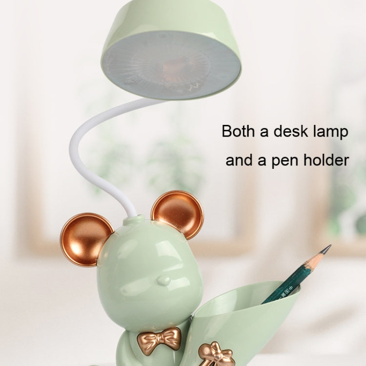 LED Cartoon Multi Function Pen Holder Charging Station Lights(Bunny Green) - Desk Lamps by buy2fix | Online Shopping UK | buy2fix