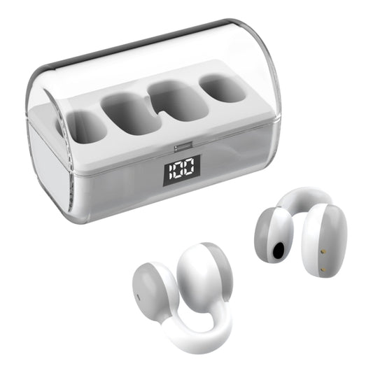 Ear Clip Type Sound Conduction Concept Bluetooth Earphone With Digital Display Charging Compartment(White) - Bluetooth Earphone by buy2fix | Online Shopping UK | buy2fix