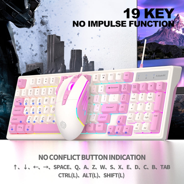 K-Snake Wired E-Sports Keyboard Mouse Mechanical Feel 98 Key Desktop Computer Notebook Keyboard, Style: Keyboard+Mouse (Blue) - Wired Keyboard by K-Snake | Online Shopping UK | buy2fix
