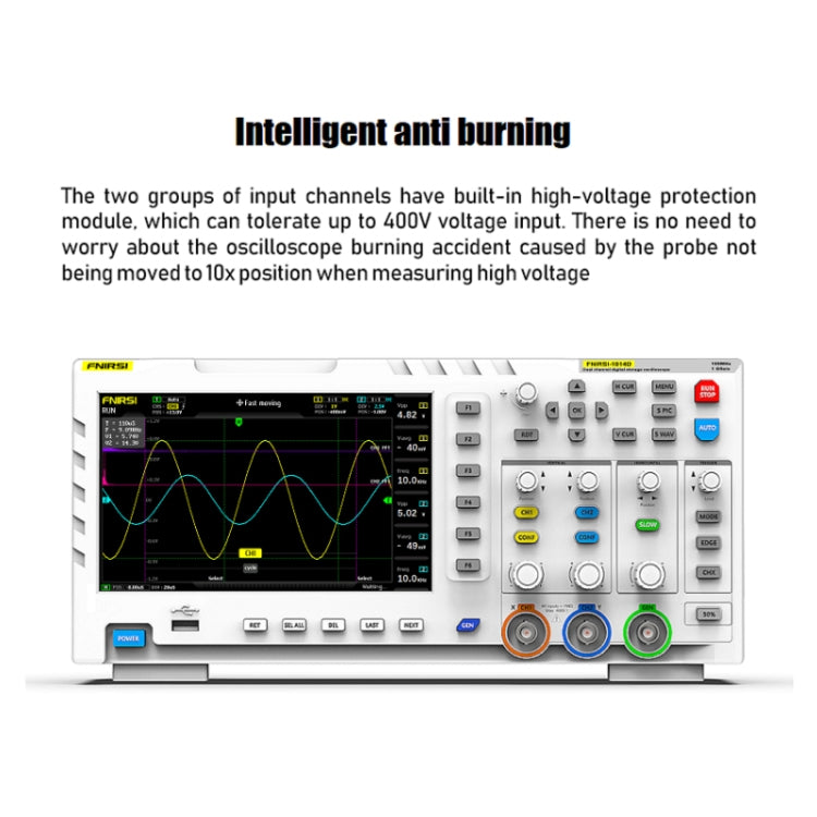 FNIRSI 2 In 1 Dual-Channel 100M Bandwidth Digital Oscilloscope 1GS Sampling Signal Generator, EU Plug 1014D +P4100 Probe - Digital Multimeter by FNIRSI | Online Shopping UK | buy2fix