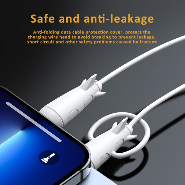 Data Line Protector For IPhone USB Type-C Charger Wire Winder Protection, Spec: Microcephaly +Small Head Band White - Cable Organizer by buy2fix | Online Shopping UK | buy2fix