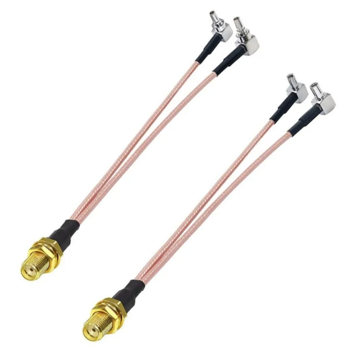 RP-SMA Female To 2 CRC9 R WiFi Antenna Extension Cable RG316 Extension Adapter Cable(15cm) - Connectors by buy2fix | Online Shopping UK | buy2fix