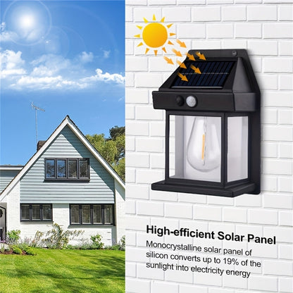 Solar Outdoor Tungsten Wall Light 3 Modes Body Sensing Waterproof Garden Villa Night Light, Spec: Regular White - Solar Lights by buy2fix | Online Shopping UK | buy2fix